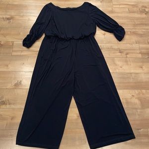 Vince Camuto Navy Jumpsuit Scoop Neck Tucked 24W